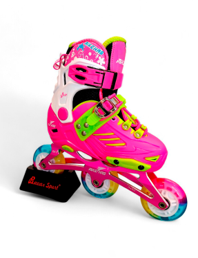 Детские раздвижные роликовые коньки с подсветкой колес (размер 28–31)